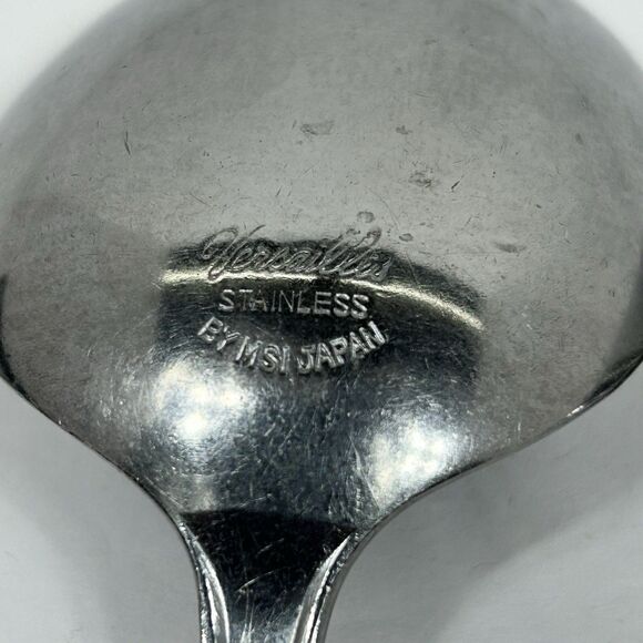 Versailles Stainless Serving Spoons Slotted MCM 8" MSI Flatware Japan Floral - Picture 7 of 13